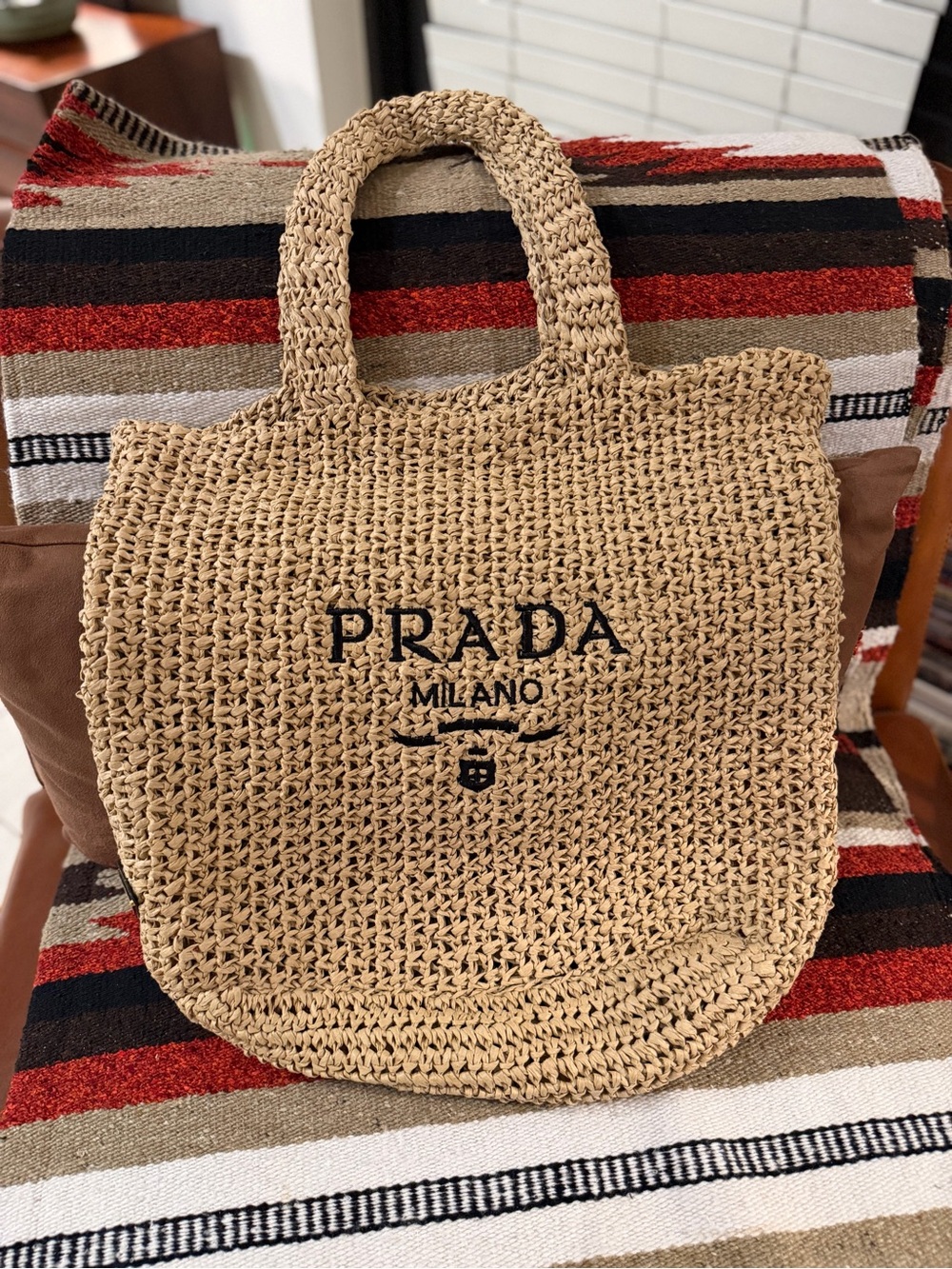 Milano Natural Straw Tote - Picture 2 of 8